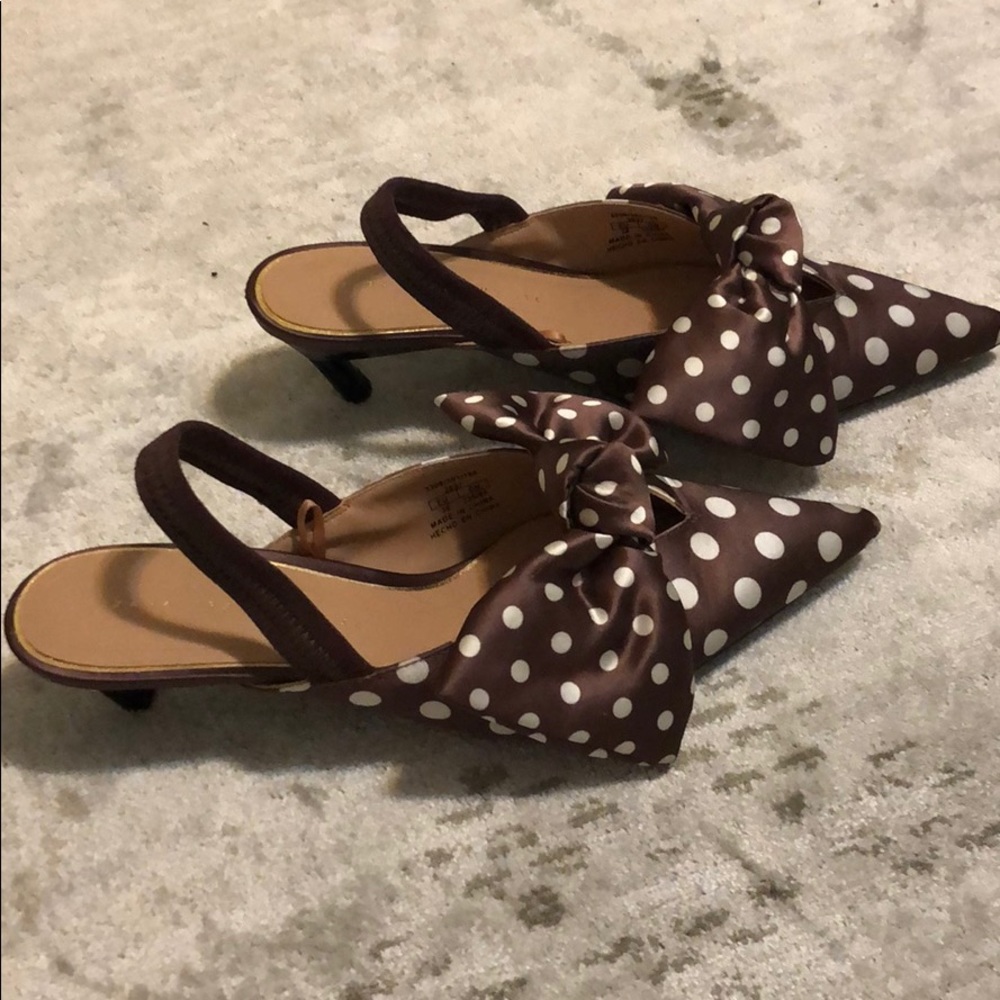 Zara Polka Dot Bow Kitten heels